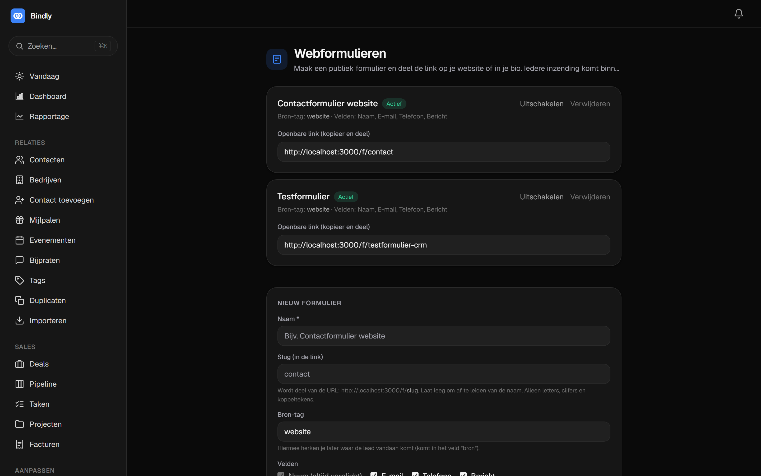 Een webformulier maken en de openbare link delen