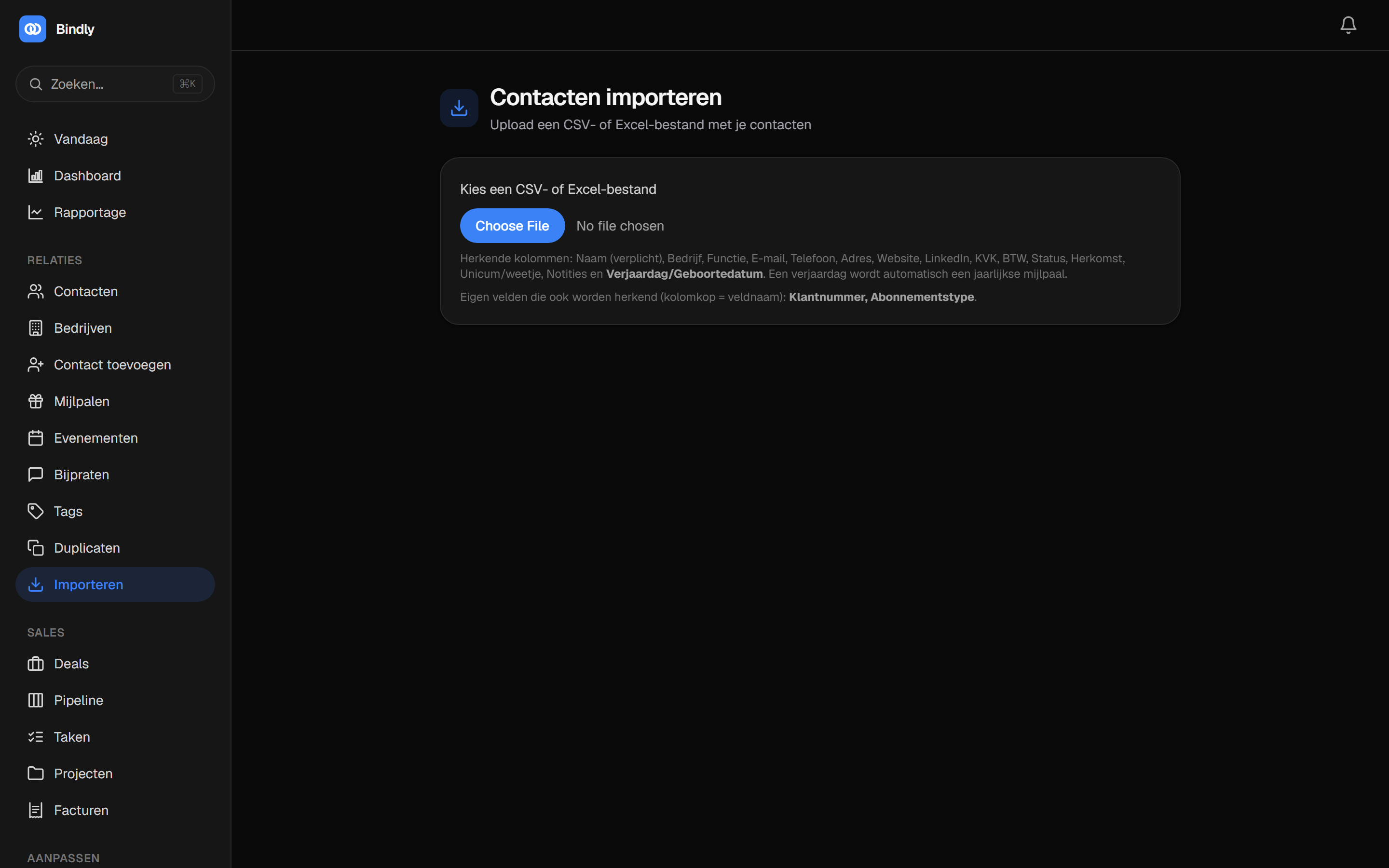 Contacten importeren vanuit een CSV-bestand